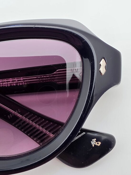 Jacques Marie Mage Viola Navy Frame Sky Wine Gradient Lens Cat Eye Sunglasses
